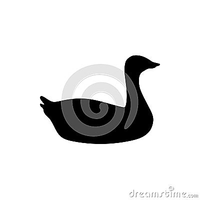 Geese black silhouette on isolated white background Vector Illustration